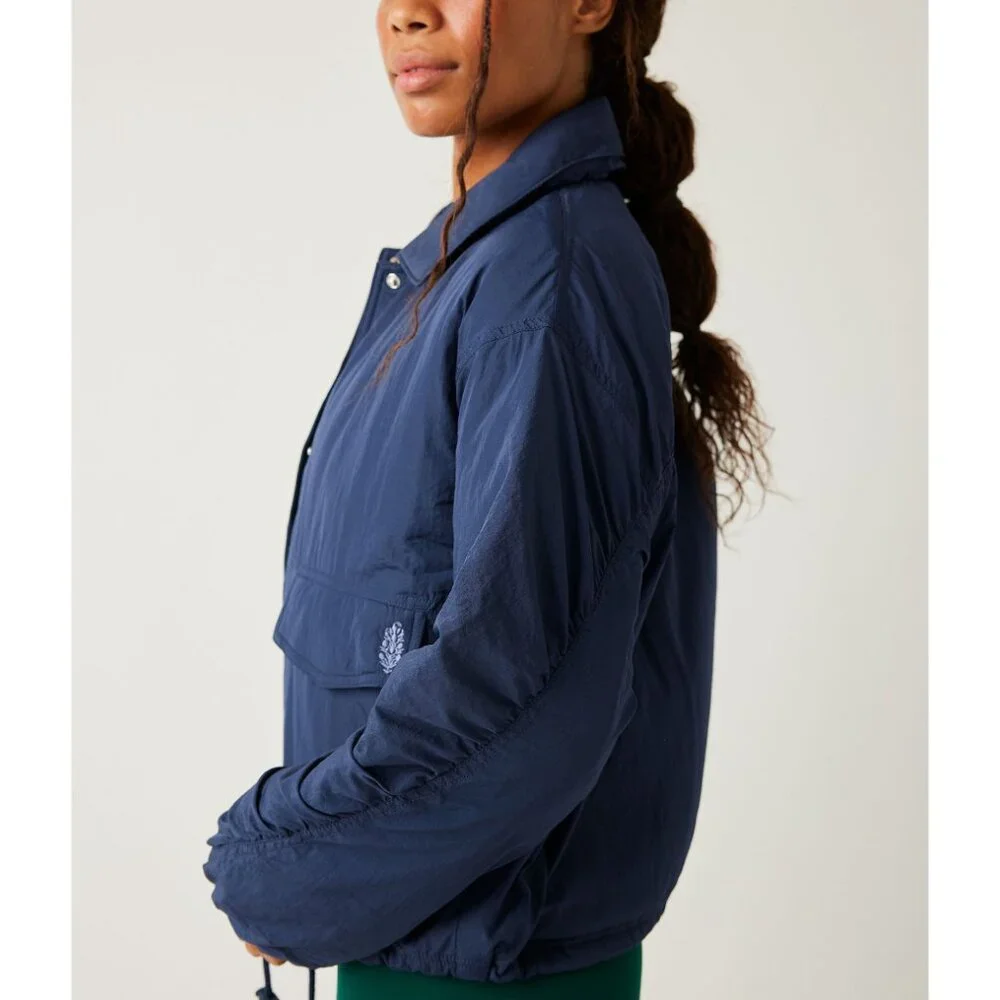 🎉LAST CHANCE🎉 FP MOVEMENT Off The Bleachers Coaches Jacket / Midnight Navy - Picture 3 of 6